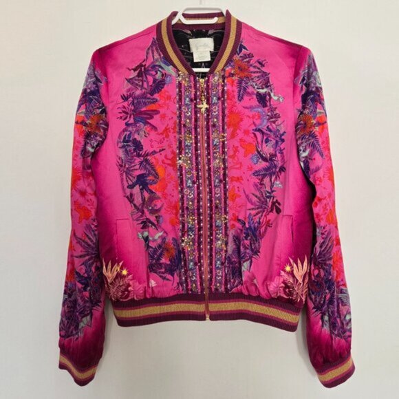 Camilla Tropic Of Neon Bomber Jacket Reversible Small b96E - Picture 6 of 14
